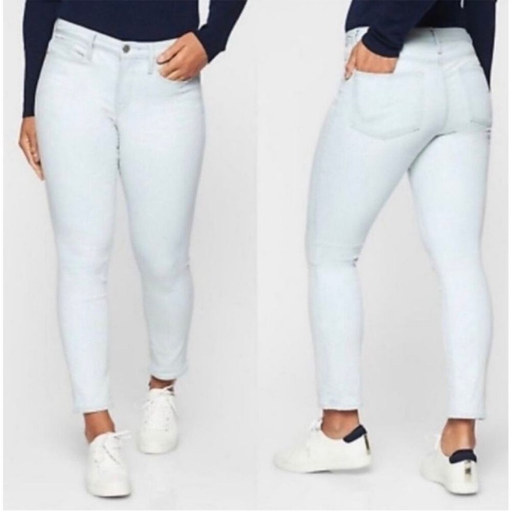 Athleta Sculptek Skinny Jeans Light Indigo Wash Blue 14 x 30 Super Stretch Slim